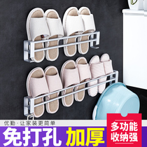 Toilet slipper rack Wall-mounted bathroom without holes in the toilet shoes put cool drag storage Wall-mounted storage drain