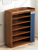 Shoe shelf home interior good-looking multi-layer dustproof storage artifact doorless solid wood home simple fabric shoe cabinet