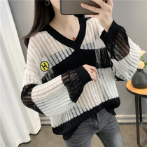 Autumn Clothing 2022 New Womens Clothing Early Autumn Lady Sweater Loose-Knitted Sweatshirt Fall Hollowed-out Blouse Thin Spring Autumn