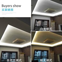 Led tricolour light changing light with home sitting room 220V bright ceiling lamp slot light strip remote control colour changing line lamp belt