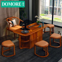Du Mao golden silk walnut wood tea table chair combination Tea home tea table Post Modern German style furniture
