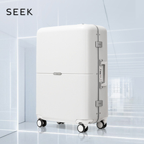 SEEK aluminum frame luggage female 20 inch small boarding trolley case male universal wheel suitcase 24 alloy leather case