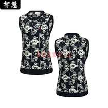 South Korea Munsingwear ten thousand Star Wider 21 Autumn Golf Suit Womens Round Collar Pattern Knit Horse Chia