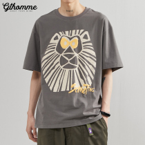 2021 summer new mens printed short sleeve T-shirt trendy casual joker loose round neck simple half sleeve shirt