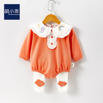 Newborn baby connected clothes outfitted princess clothes fall triangle climbing cute girl long sleeve tide