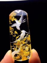 Natural Crystal Color Ghost with Raised Eyebrows Pendant Green Ghost Titanium Crystal Hair Crystal Happy Affair even with this lifes patron saint