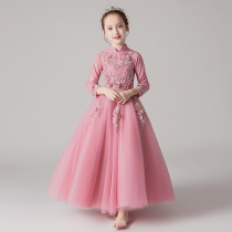 Childrens dress Princess dress Girls Puff Yarn Birthday long sleeve flower girl wedding little host piano performance suit autumn