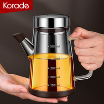 Glass kettle home kitchen with no oil belt scale seasoning bottle oil bottle leak-proof sauce sauce sauce high-end oil bottle