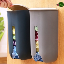 Garbage bag storage artifact large capacity box shopping plastic bag kitchen finishing rack no trace wall hanging type home