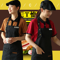 Hotel waiter overalls short-sleeved womens West dining milk tea hot pot shop cafe waiter T-shirt spring and summer