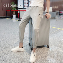 Mens summer casual pants thin Korean version of net Red fashion simple joker social people Sports foot ankle-length pants