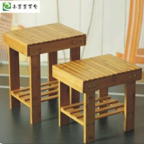 Sunan bamboo childrens small bench home solid wood stool living room sofa stool small wooden bench bench bench low stool square stool Wood