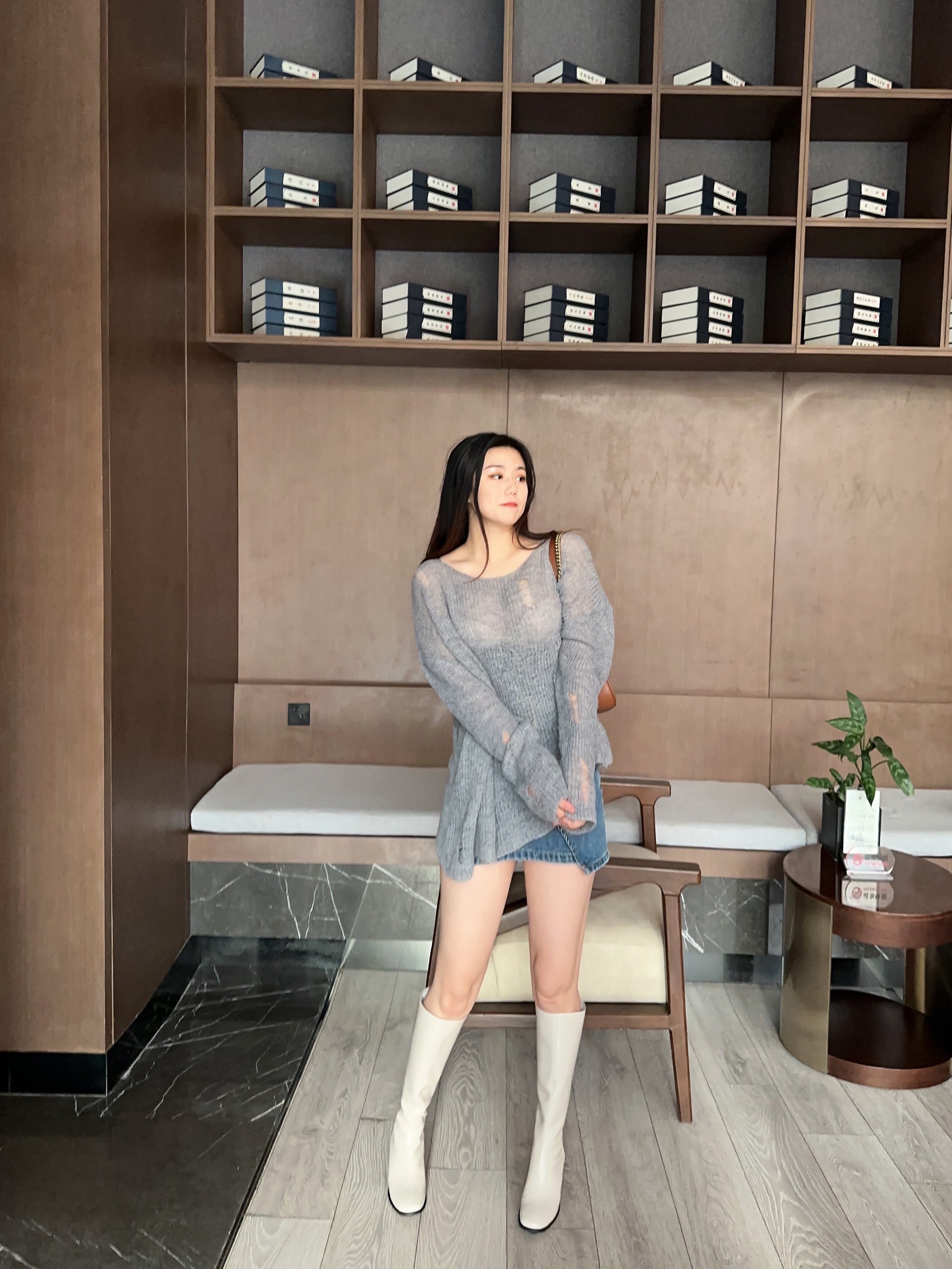 biiya比雅独立工作室 不过膝长筒靴高筒骑士女靴