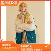 FRLMK Tide Brand Men and Women Couples Human Comedy Contrast Hip Hop Jacket Couple Street Jacket ins Loose Trend