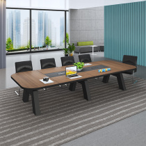 High-end large conference table simple modern conference room rectangular conference office negotiation table long bar reception table and chairs