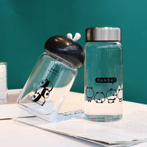 Souvenir creative card single layer transparent glass water Cup panda high shed Silicon hand cup tea cup large capacity home delivery