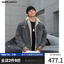 BLUESFLY Tide Sign Thickened Cashmere Jacket Man Loose Casual Sports Fitness Wash Water Denim Jacket Cotton Clothing