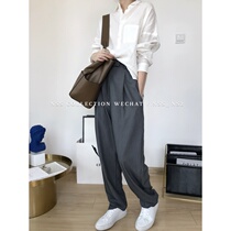 NSS COLLECTION classic fashion super high waist slim senior Gray pile pants landing suit pants