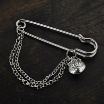 Retro National style blessing bag chain tassel brooch pin sweater scarf accessories Korean fashion women handmade jewelry