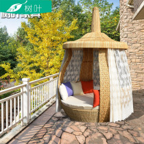 Outdoor vine cottage villa outdoor beach resort pool hotel garden leisure creative sofa round bed