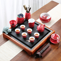 Yuanji small square tea table Rosewood mahogany tea tray Household wedding supplies Dowry gift gift tea set