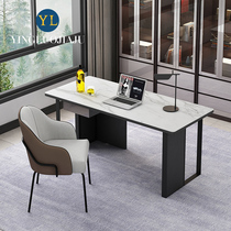 Italian light luxury rock board desk Simple modern home desktop computer desk Small apartment study desk and chair combination