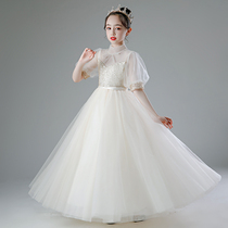 Childrens evening dress Princess dress spring and summer high-end foreign girl piano table playing little girl host costume