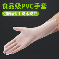 Food grade disposable pvc gloves 100 only powder-free transparent rubber nail art restaurant household baking gloves boxed