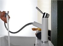 Faucet hot and cold washbasin washing hand toilet can wash hair telescopic hot and cold single cold basin basin drawing