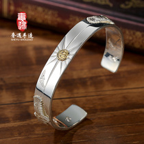 Luxury encounter with Takahashi Takahashi SHEYUGOROS Kikuchi Kan Rays Yingtai Double Eagle Flat Bracelet Men and Women Sterling Silver Custom