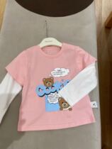 Taiping bird childrens clothing 2020 spring and autumn new girls fake two-piece bottoming T-shirt