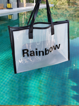 Net red waterproof handbag ins minimalist transparent beach bag Summer travel seaside holiday swimming containing bag