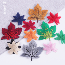 Cloth patch patch patch clothes pants decoration repair hole decals full embroidered leaves Maple Leaf patch with back yuqi