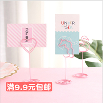 Creative metal note clip girl heart Net red ornaments label clip cute vertical table photo message clip