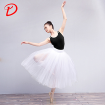 Adult TUTU Female TUTU soft gauze skirt Dance suit Practice long skirt White 5-layer half-body TUTU with panties