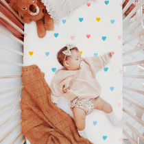 Crib bed hat children's bed sheets pure cotton baby stitching bedding kindergarten mattress cover can be customized