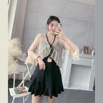 Swimsuit Women Summer 2021 New Fashion Conjoined Dress Style Veil belly Slim Fit Slim Big Code Conservative Spa Swimsuit