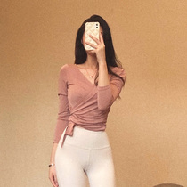 Yoga blouse long sleeve female spring and summer strap Body Display Slim Temperament Fitness Clothing Hooded Sweatshirt Outside Wearing Sport T-Shirt Jacket