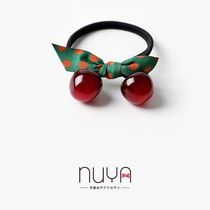 nuya Cherry hair rope Korean female fruit head rope wind summer new products Hairband tie hair tie Horsetail
