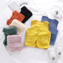 Childrens fleece vest vest 1 autumn and winter thickened warm baby clothes 3 baby cardigan 5 mens and womens childrens clothing shirt 6 years old