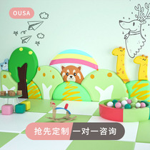 Background wall of childrens room soft wall surrounded by early education anti-collision soft bag wall for childrens kindergarten wall