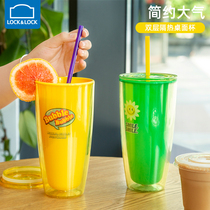 Large-capacity suction tube Cup ins plastic with straw milk tea cup high-value Summer Cup female Cup
