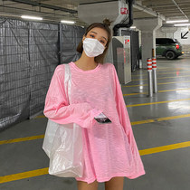 Lagirl Korean 22 summer new simple sweet casual all-match loose mixed color long-sleeved T-shirt