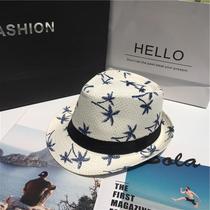 Vintage British beach gentleman hat British male Jazz hat Sunscreen hat White top hat Mens adult