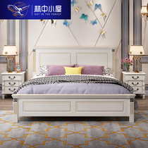 American bed simple and beautiful style small beauty bed 1 8 M M master bedroom adult double bed modern pastoral simple 1 5M White