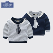 Baby Spring and Autumn New sweater mens knitted wool single coat mens baby knitted clothes newborn thread coat