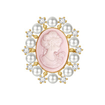 Pearl brooch upscale corsage womens coat pin open shirt buckle Korean luxury atmospheric vintage accessories