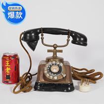 Western Antiques Sweden 1930 KTAS red copper metal rotary dial telephone café clubhouse