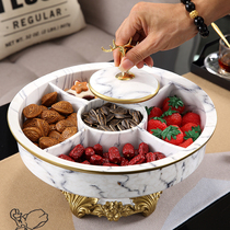 European luxury luxury high-end fruit plate modern living room light luxury dry fruit plate household wedding candy box split snack plate