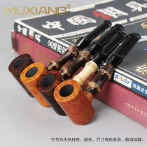 Elecampane Stone Nanwood Smoke Bucket Mens Straight Shank Filter Cut Tobacco Special Smoke Tools Old Hammer Bamboo Festival Handmade Accessories